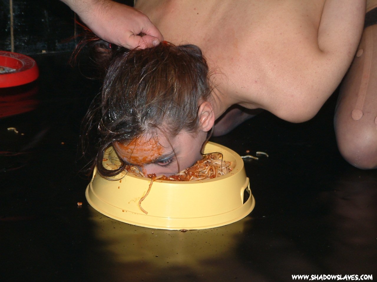 Bizarre female humiliation and messy degradation of food